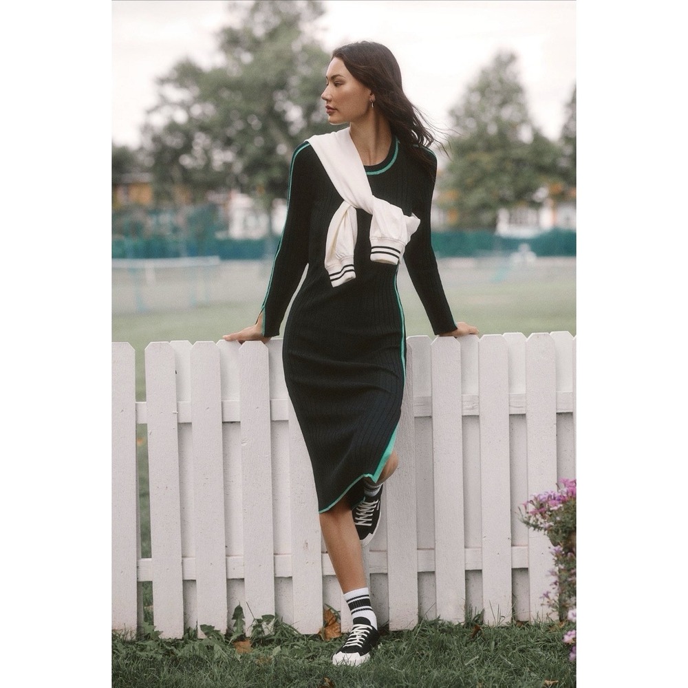 Anthropologie DAILY PRACTICE Women Sporty Sweater Midi Dress LARGE Long Sleeve
